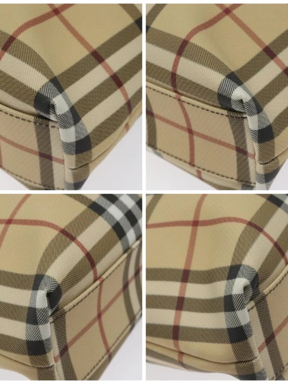 BURBERRY Nova Check Tote Bag PVC Leather Beige Brown Auth BA401 - Picture 16 of 16